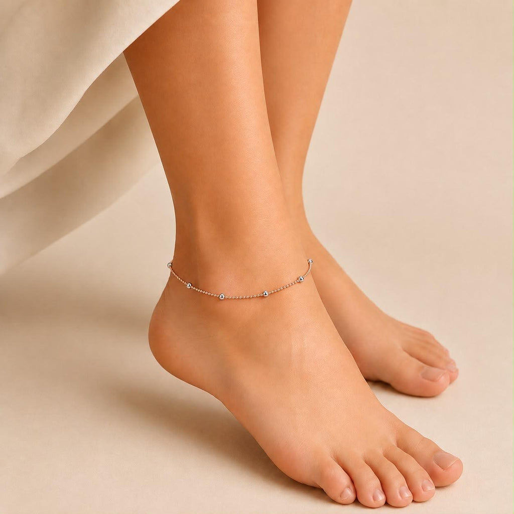 Rose Gold Dewdrop Bead Anklet