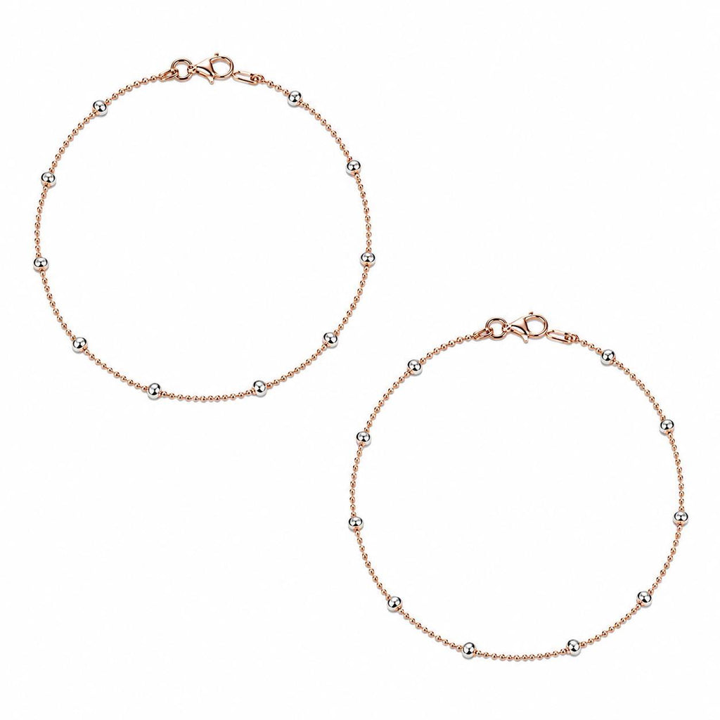 Rose Gold Dewdrop Bead Anklet