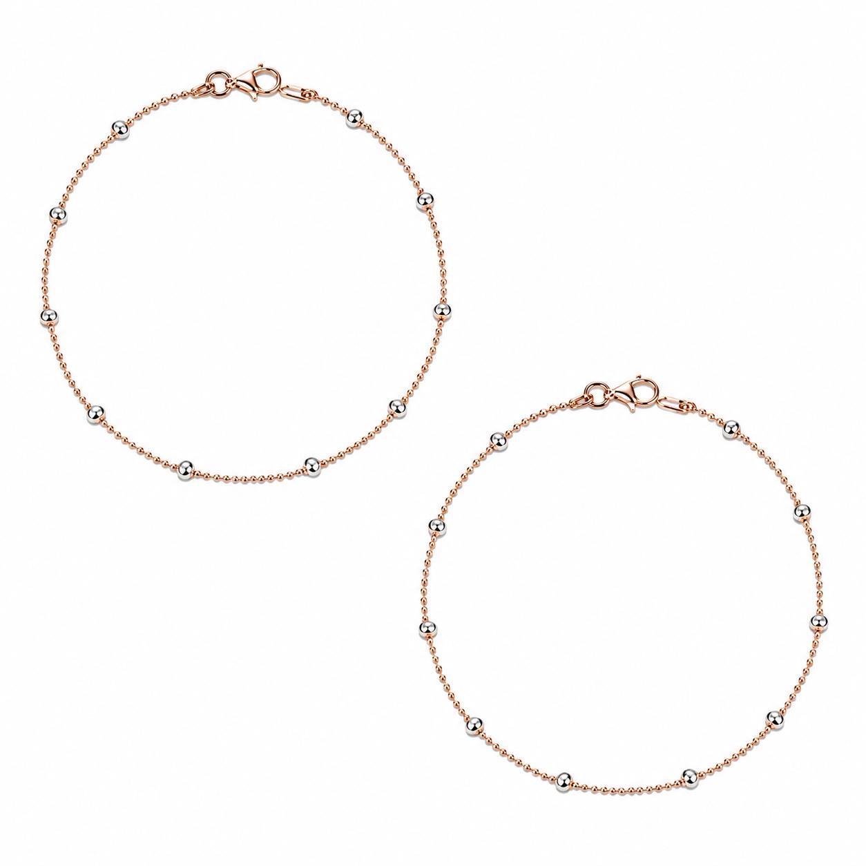 Rose Gold Dewdrop Bead Anklet