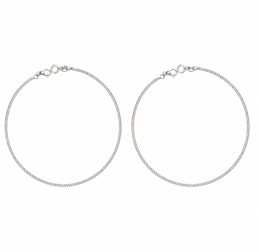 Silver Sleek Chain Anklet