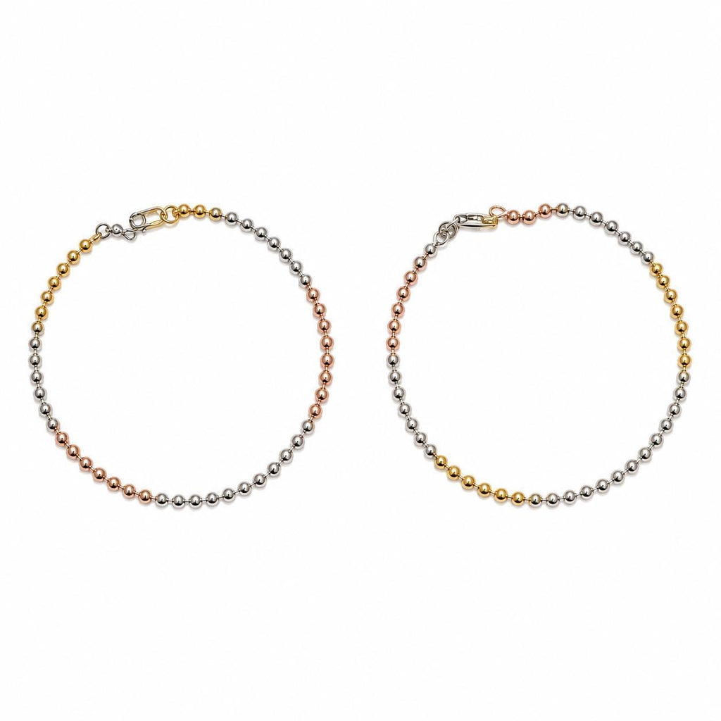 Tri Colour Beaded Anklet