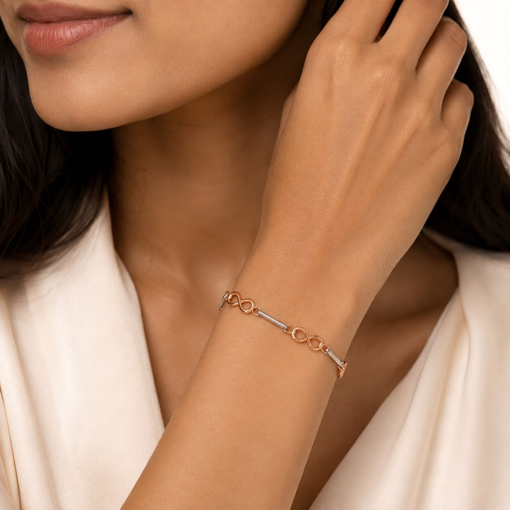 Rose Gold Infinity Link Bracelet