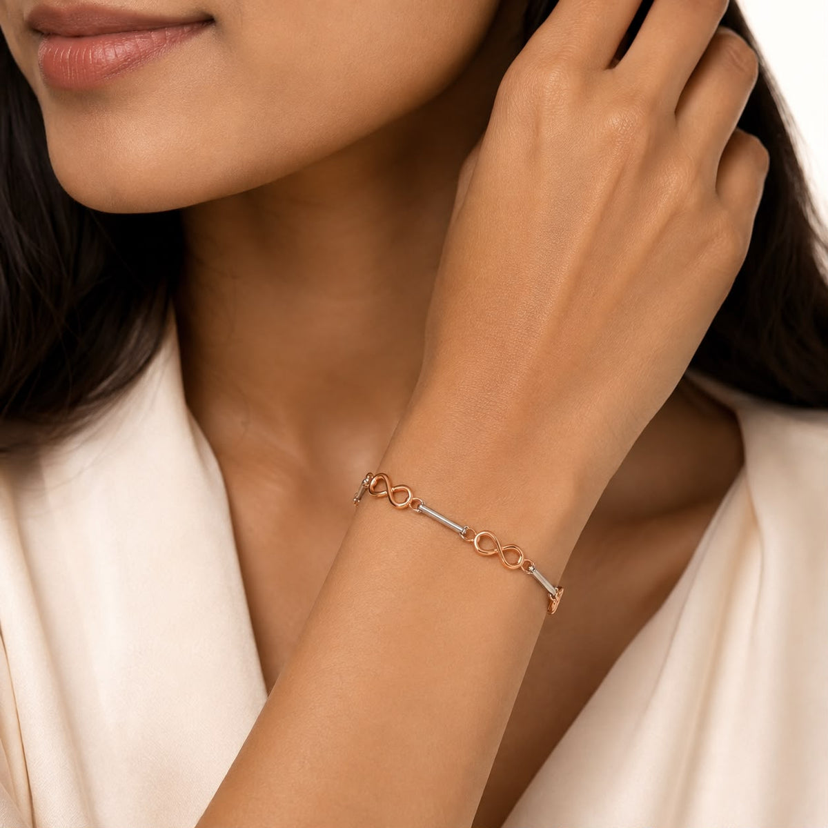 Rose Gold Infinity Link Bracelet