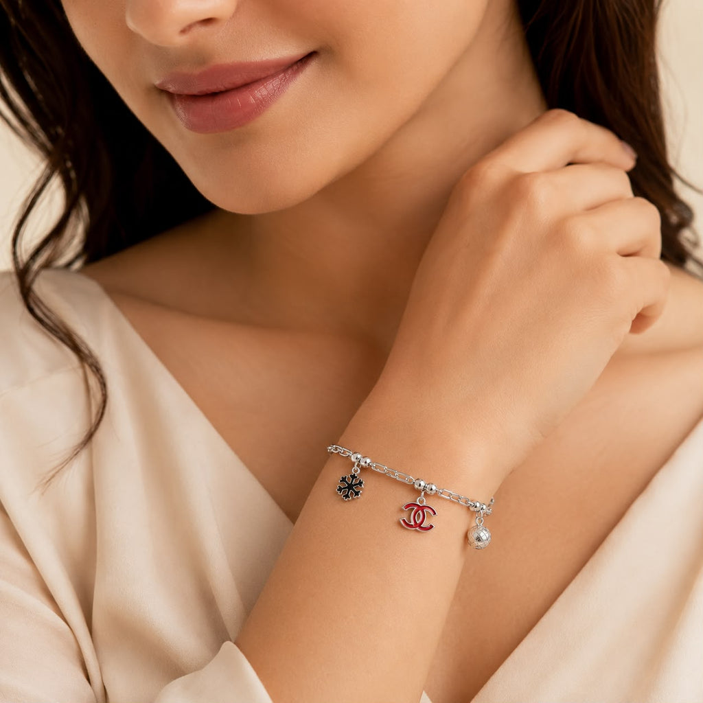 Red Charm Dangle Bracelet