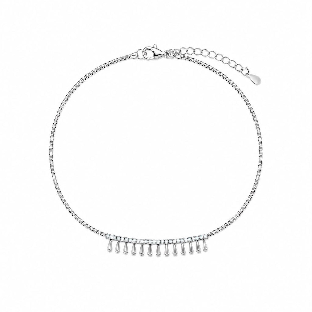 Silver Dewdrop Fringe Bracelet