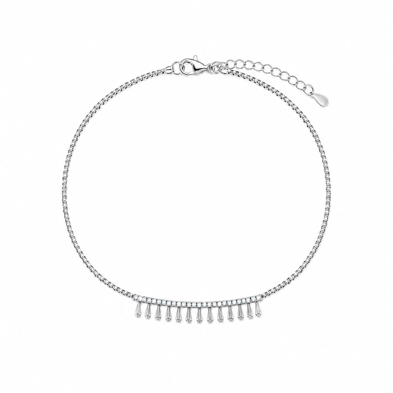 Silver Dewdrop Fringe Bracelet