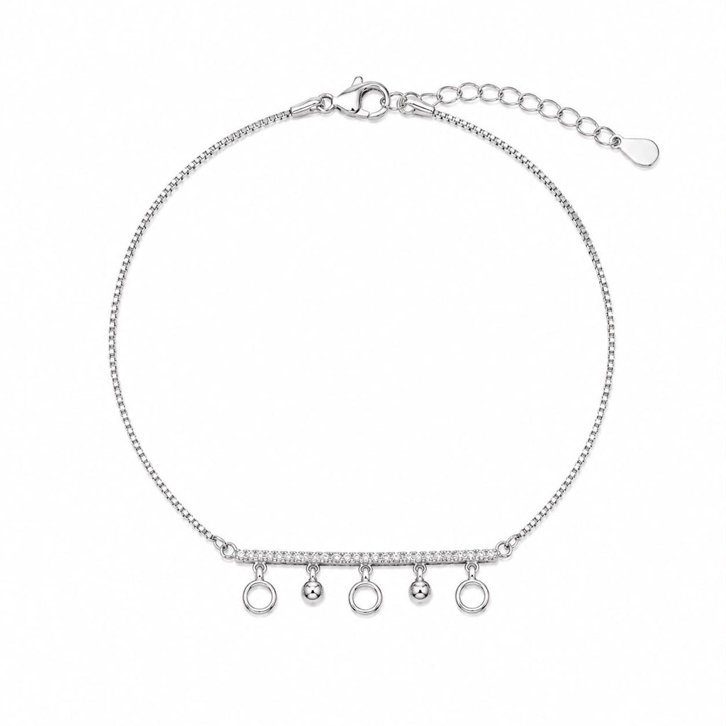 Silver Circle Charm Bracelet
