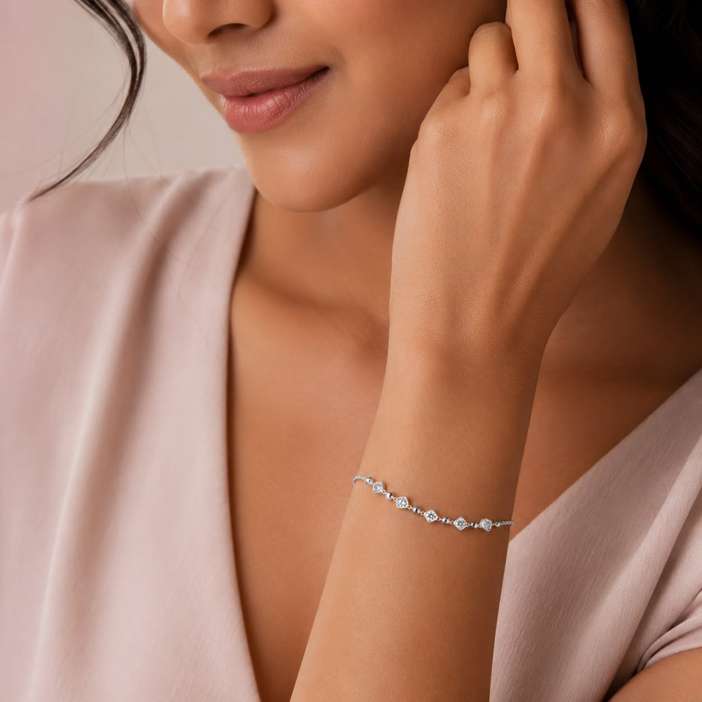 Silver Sparkle Bead Bracelet