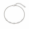 Silver Baguette Link Bracelet