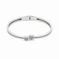 Silver Twin Heart Bangle