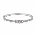Silver Triple Halo Bangle
