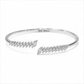 Silver Leaf Open Bangle