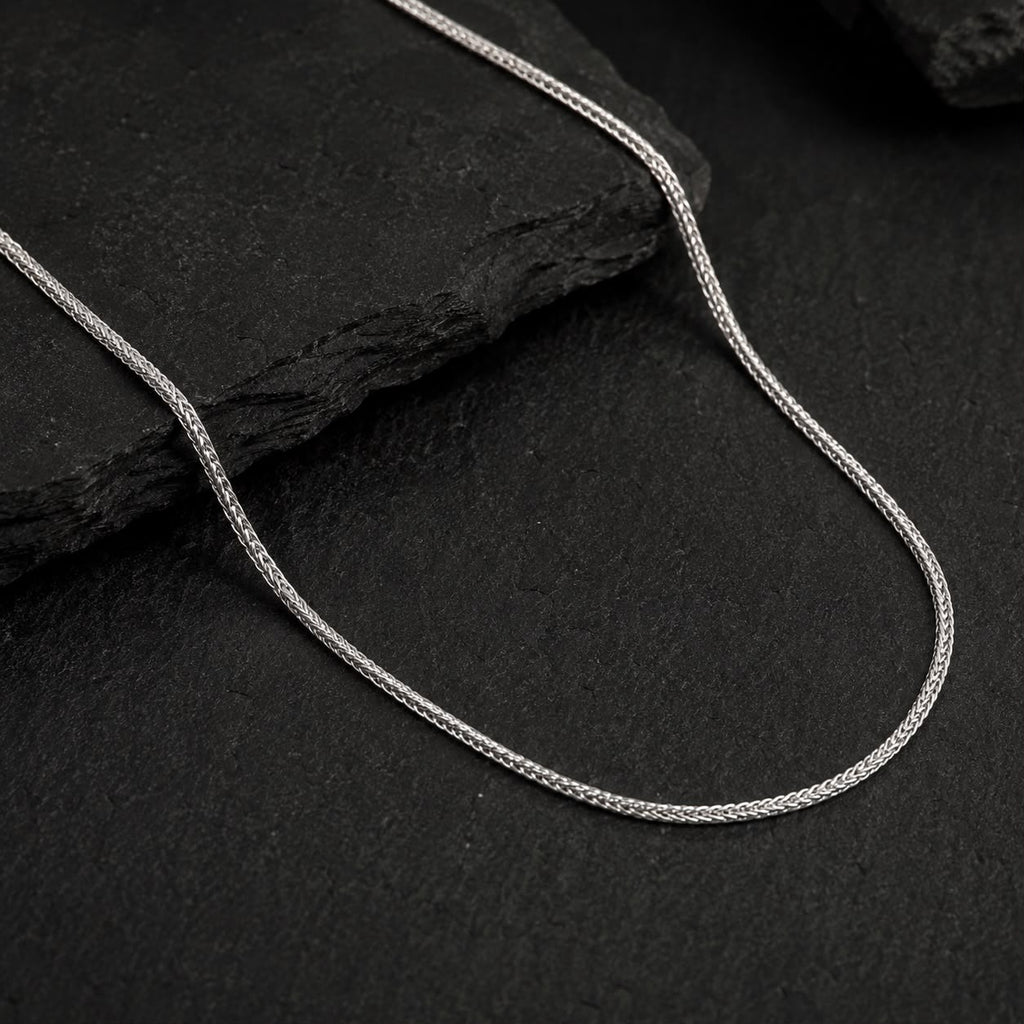 Silver Braided Wheat Chain