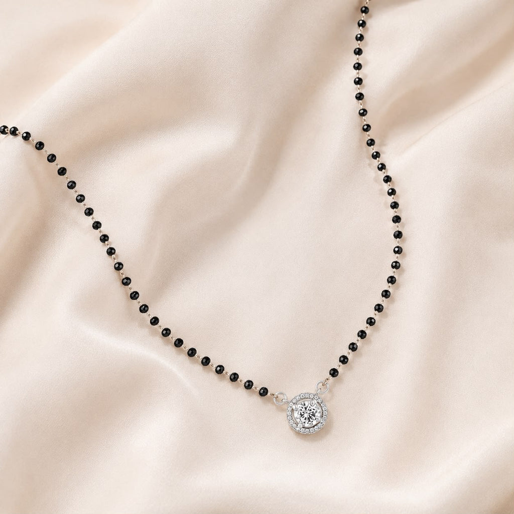 Black Beaded Halo Necklace