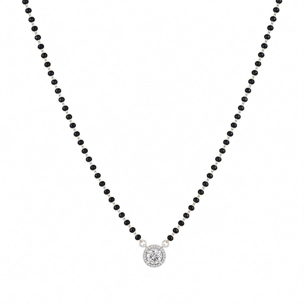 Black Beaded Halo Necklace