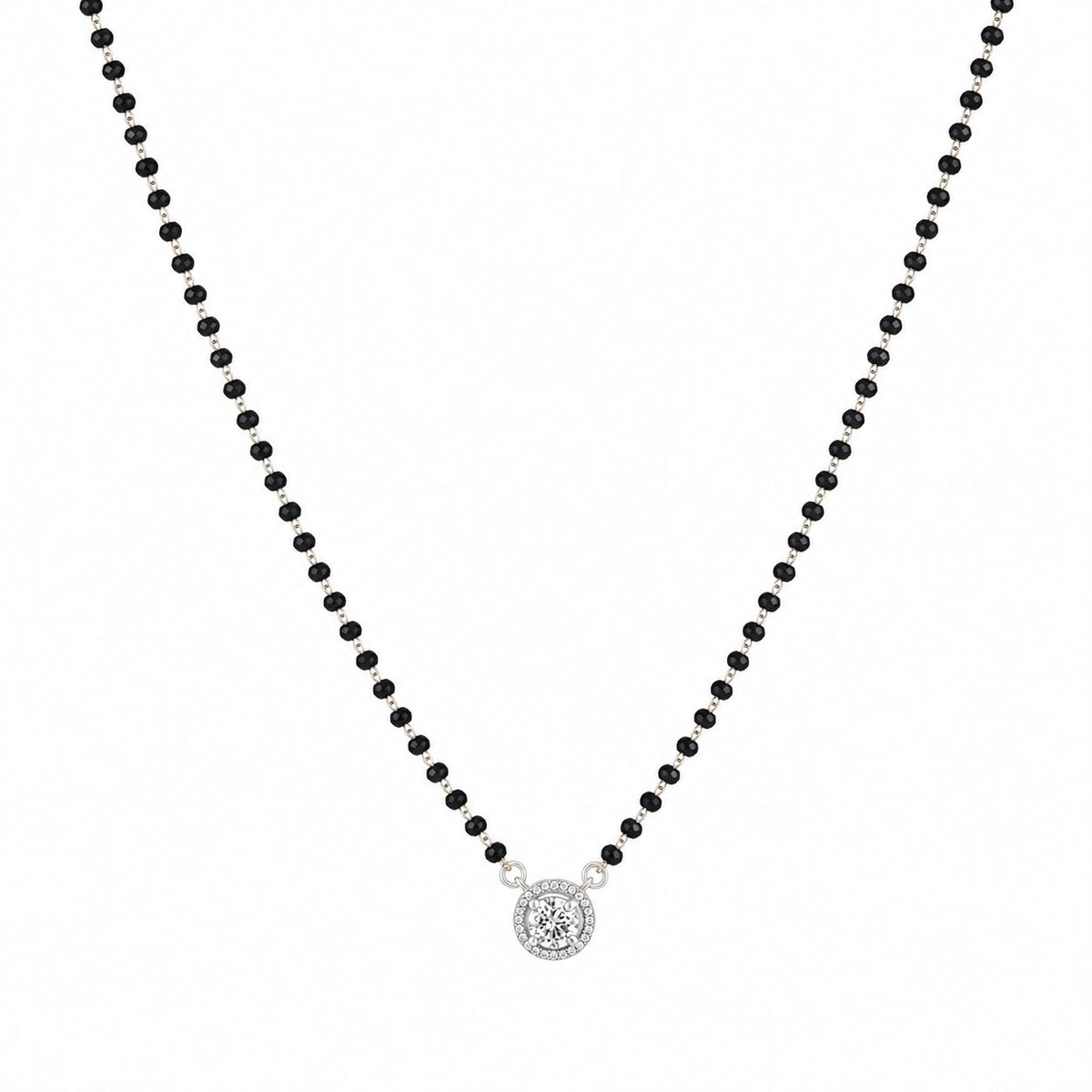Black Beaded Halo Necklace