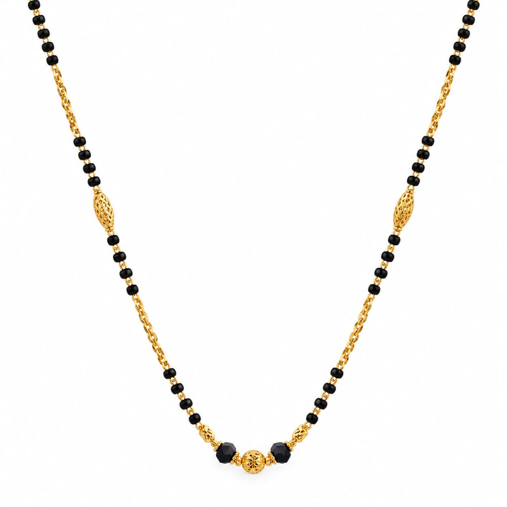 Golden Black Bead Necklace