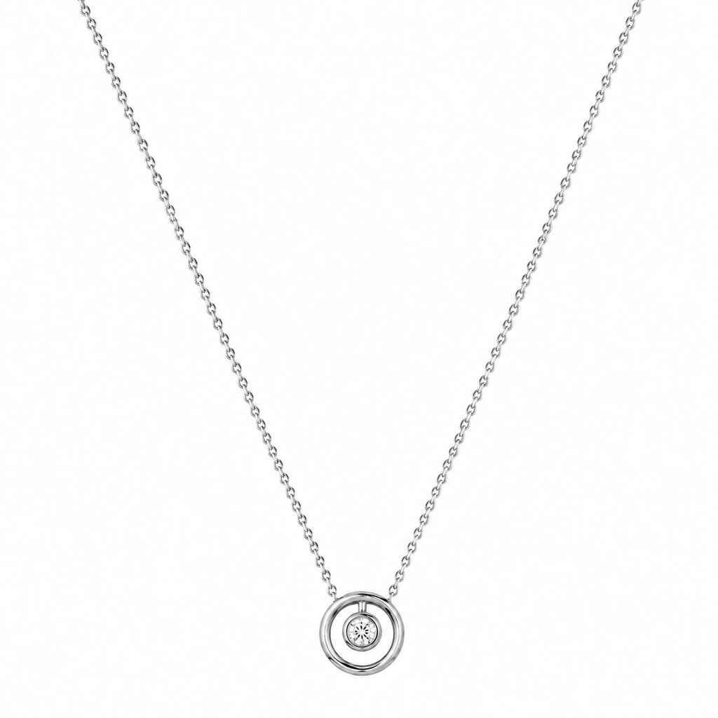 Silver Orbit Solitaire Necklace