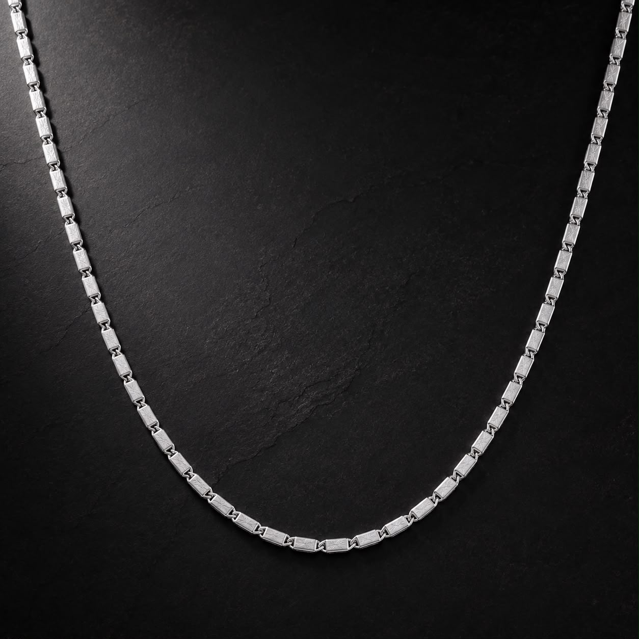 Silver Rectangular Link Chain