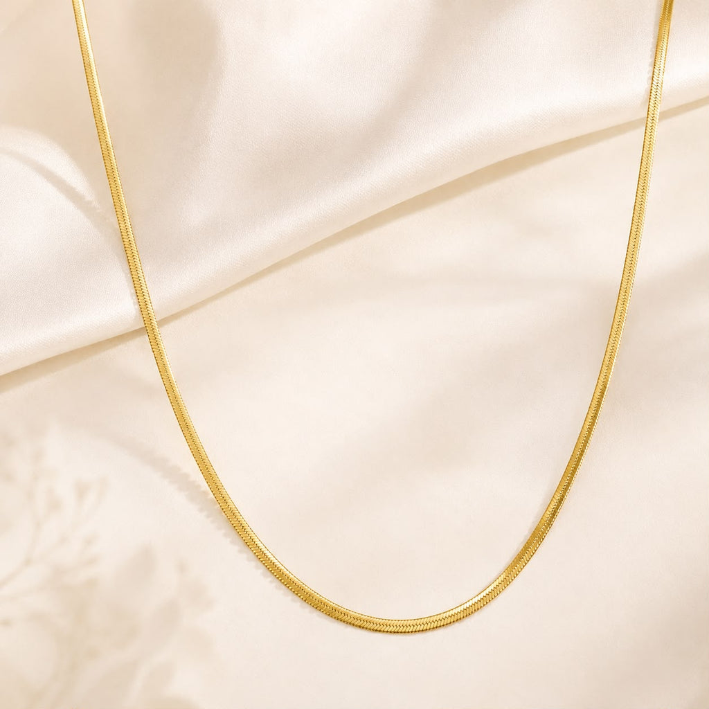 Golden Sleek Herringbone Chain