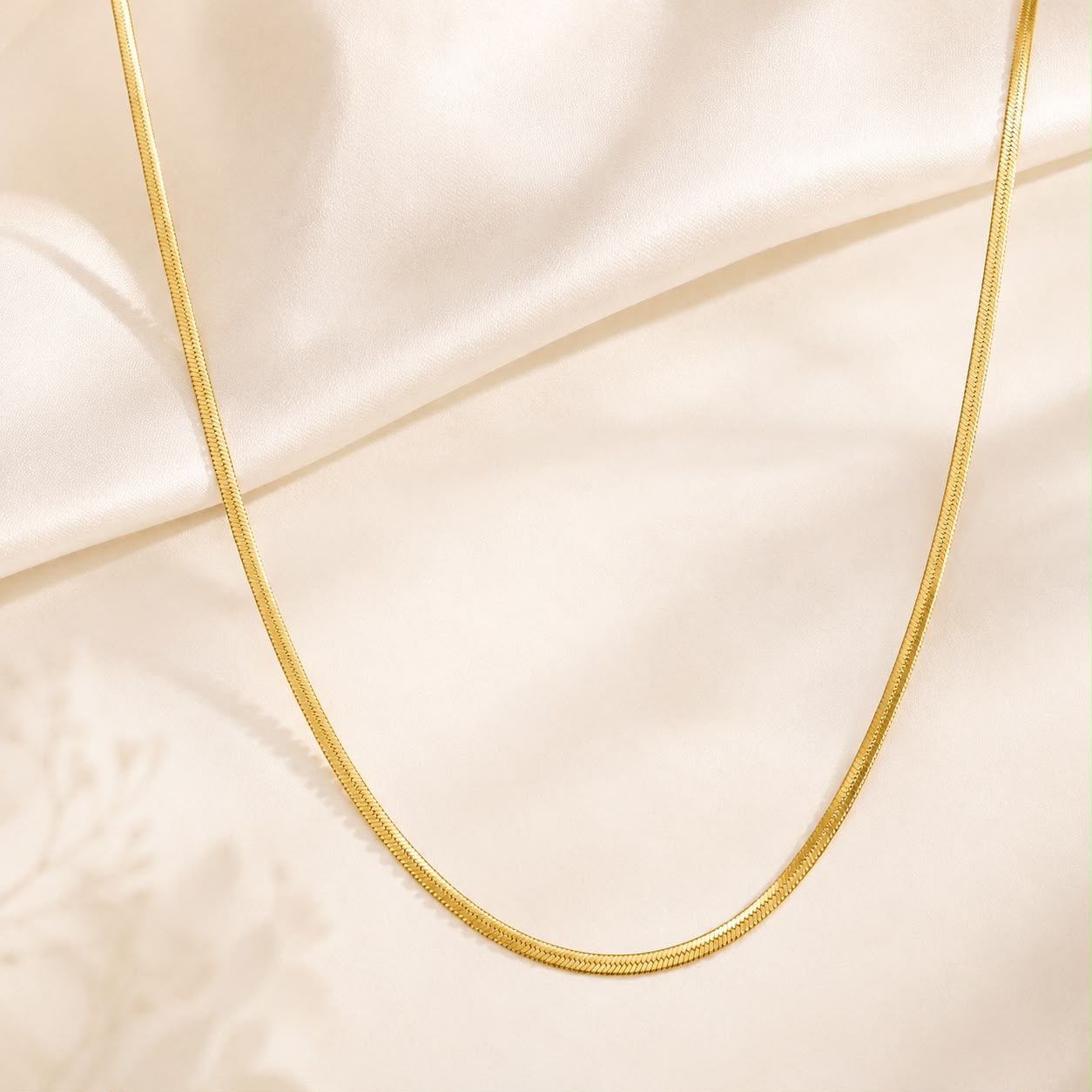 Golden Sleek Herringbone Chain
