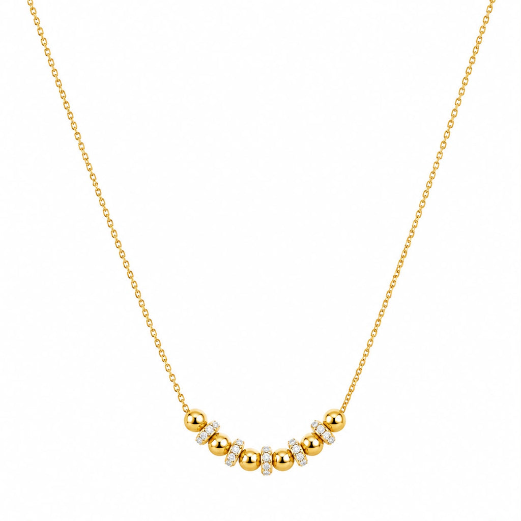 Golden Crystal Bead Necklace