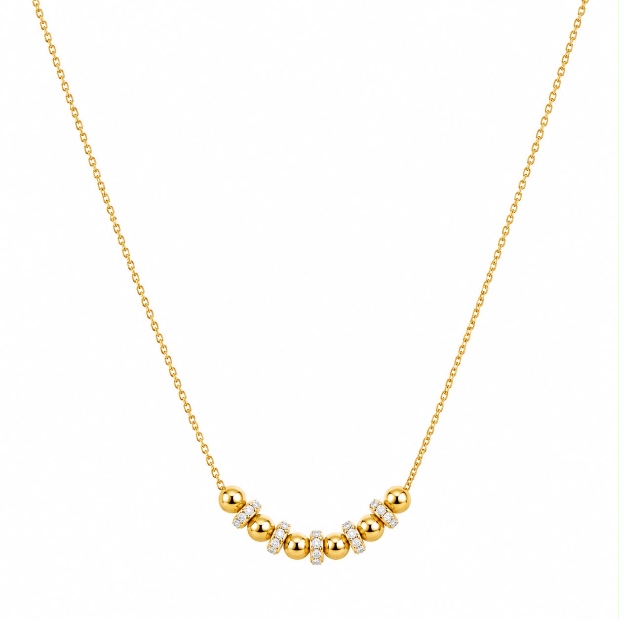 Golden Crystal Bead Necklace