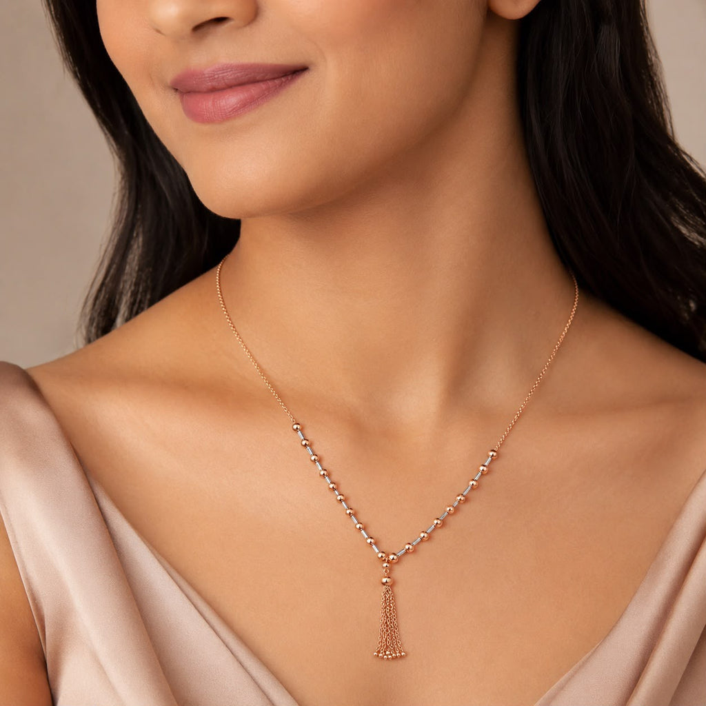 Rose Gold Tassel Necklace