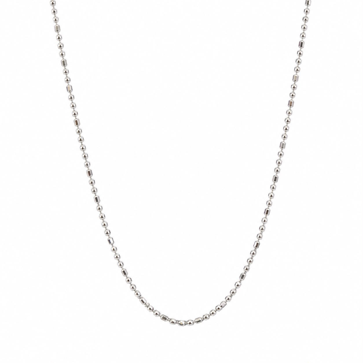 Silver Geometric Bead Chain