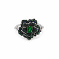Green Floral Statement Ring
