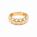 Golden Ivory Floral Band Ring
