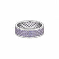 Silver Lavender Crystal Band Ring
