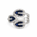 Blue Crystal Triple Ring