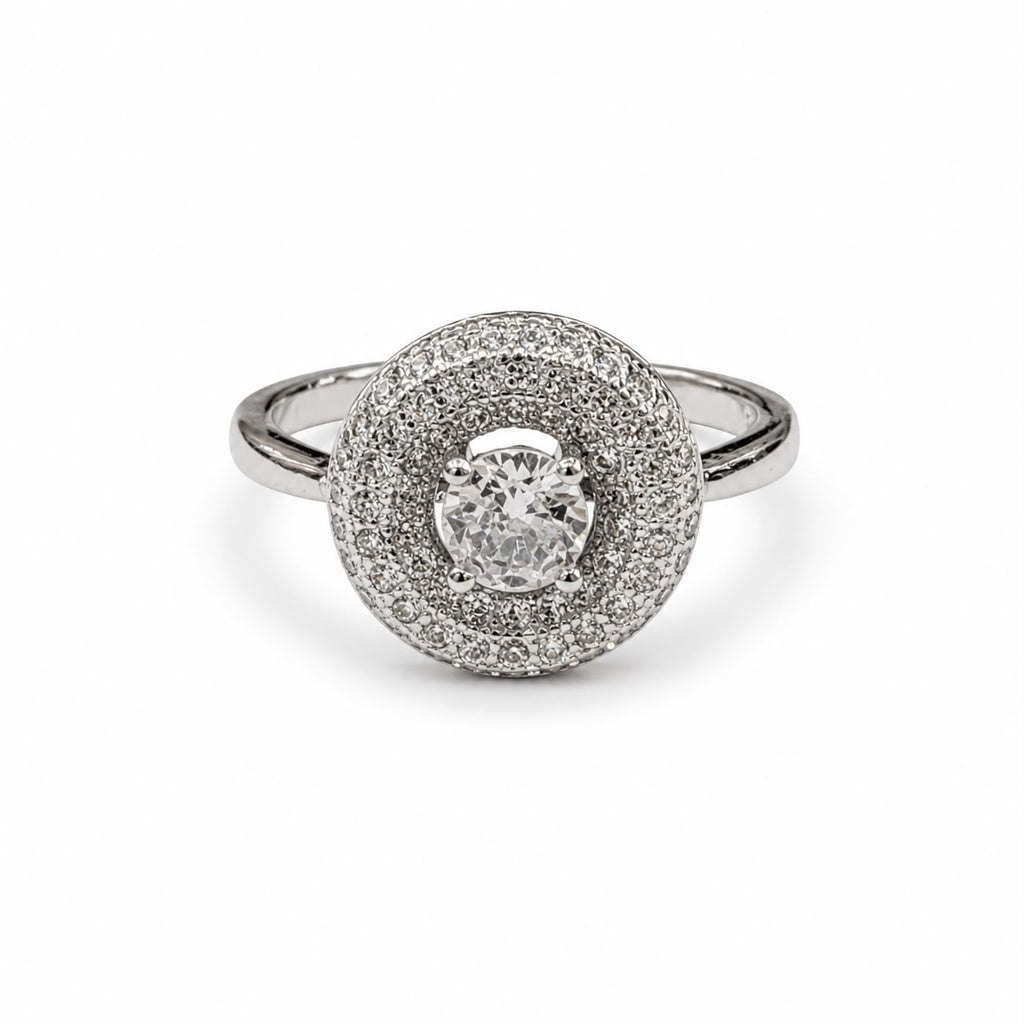 Silver Round Halo Ring