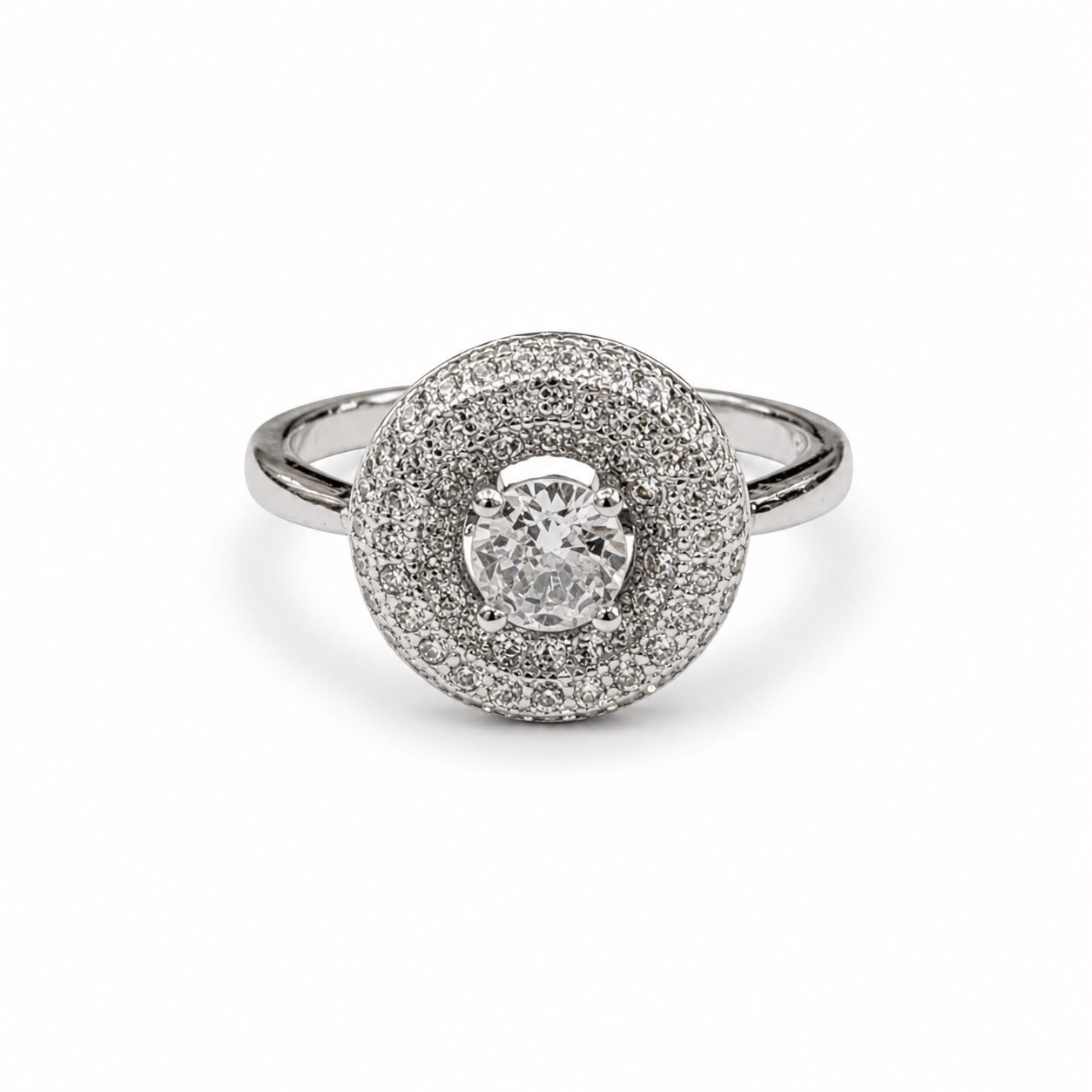 Silver Round Halo Ring
