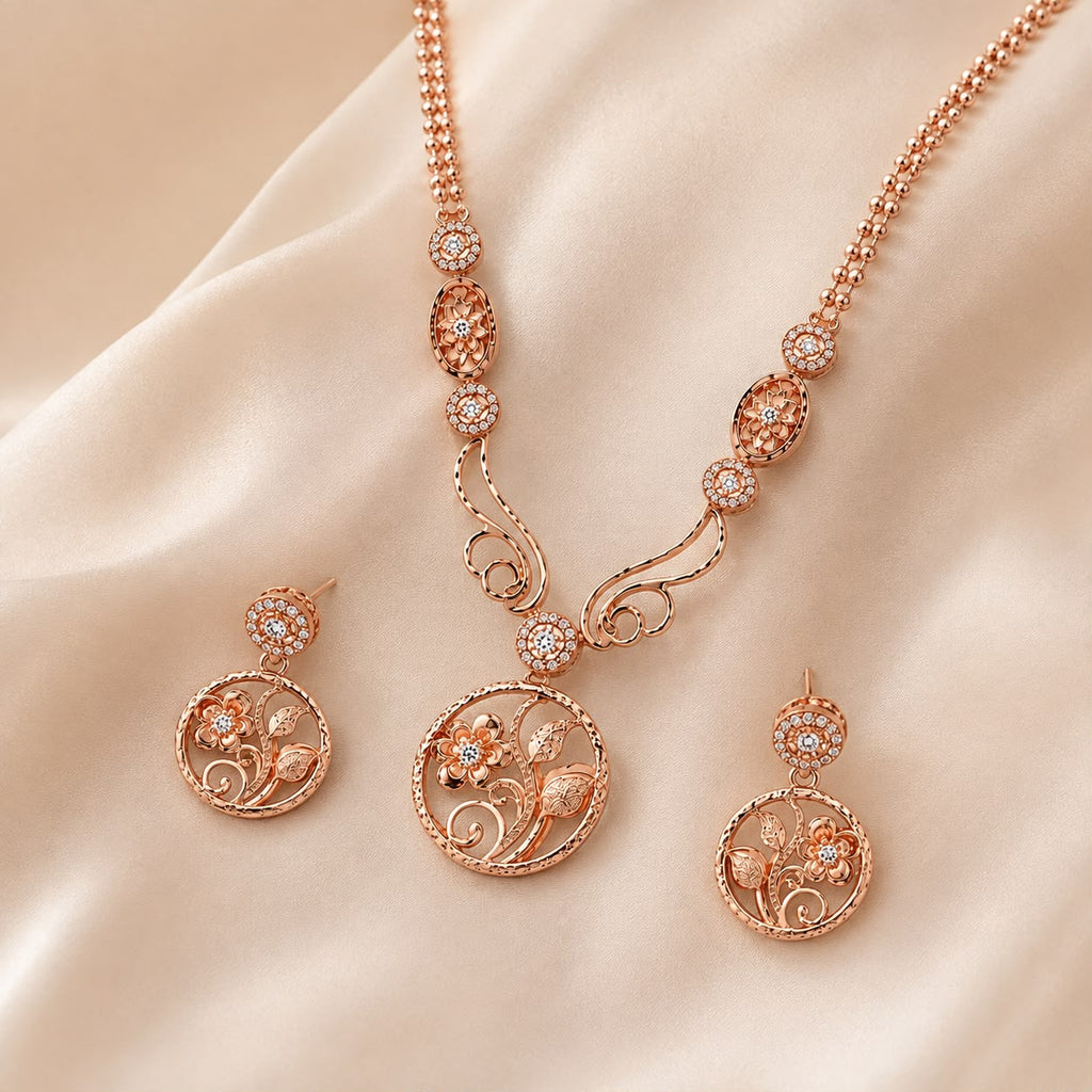 Rose Gold Floral Vine Set