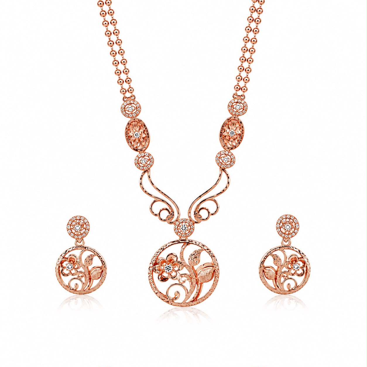 Rose Gold Floral Vine Set