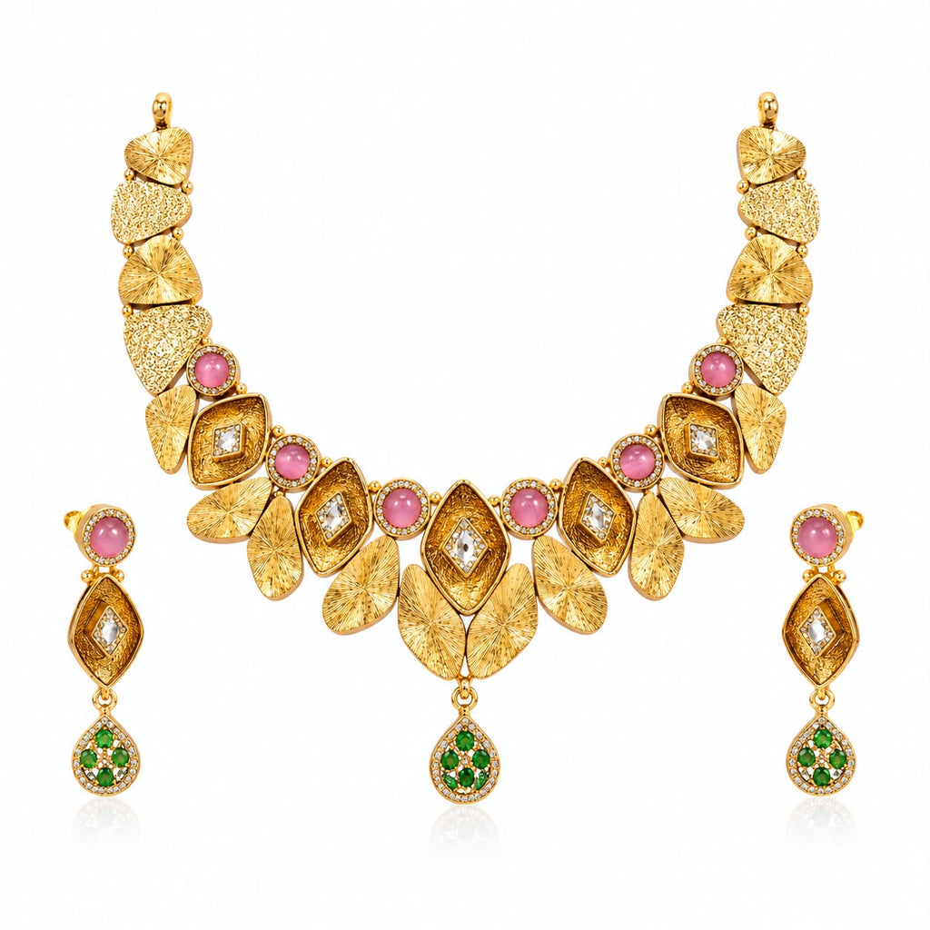 Golden Blossom Statement Set