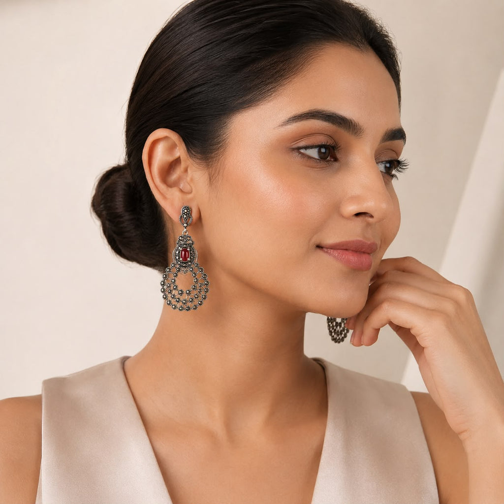 Red Vintage Chandelier Earrings