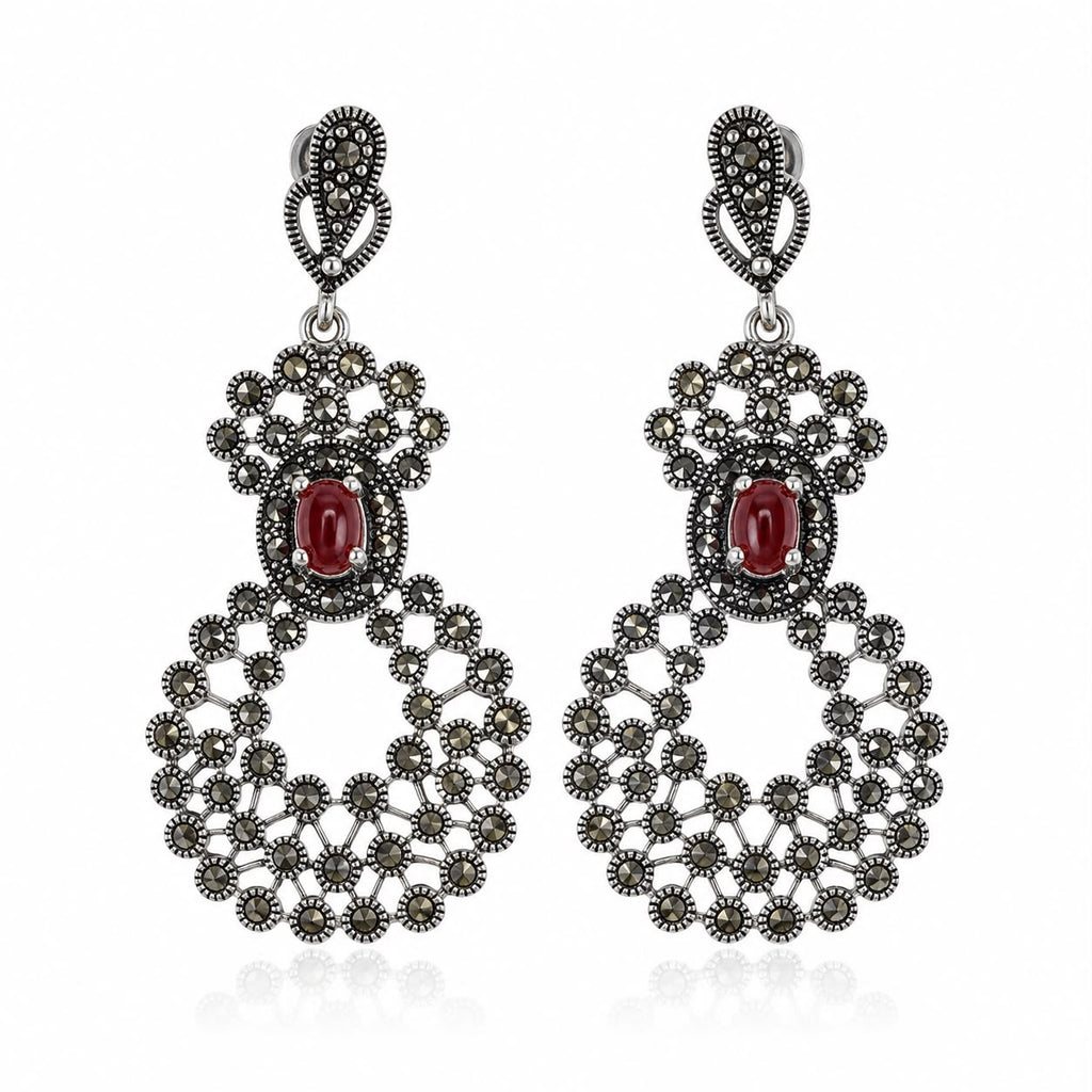 Red Vintage Chandelier Earrings