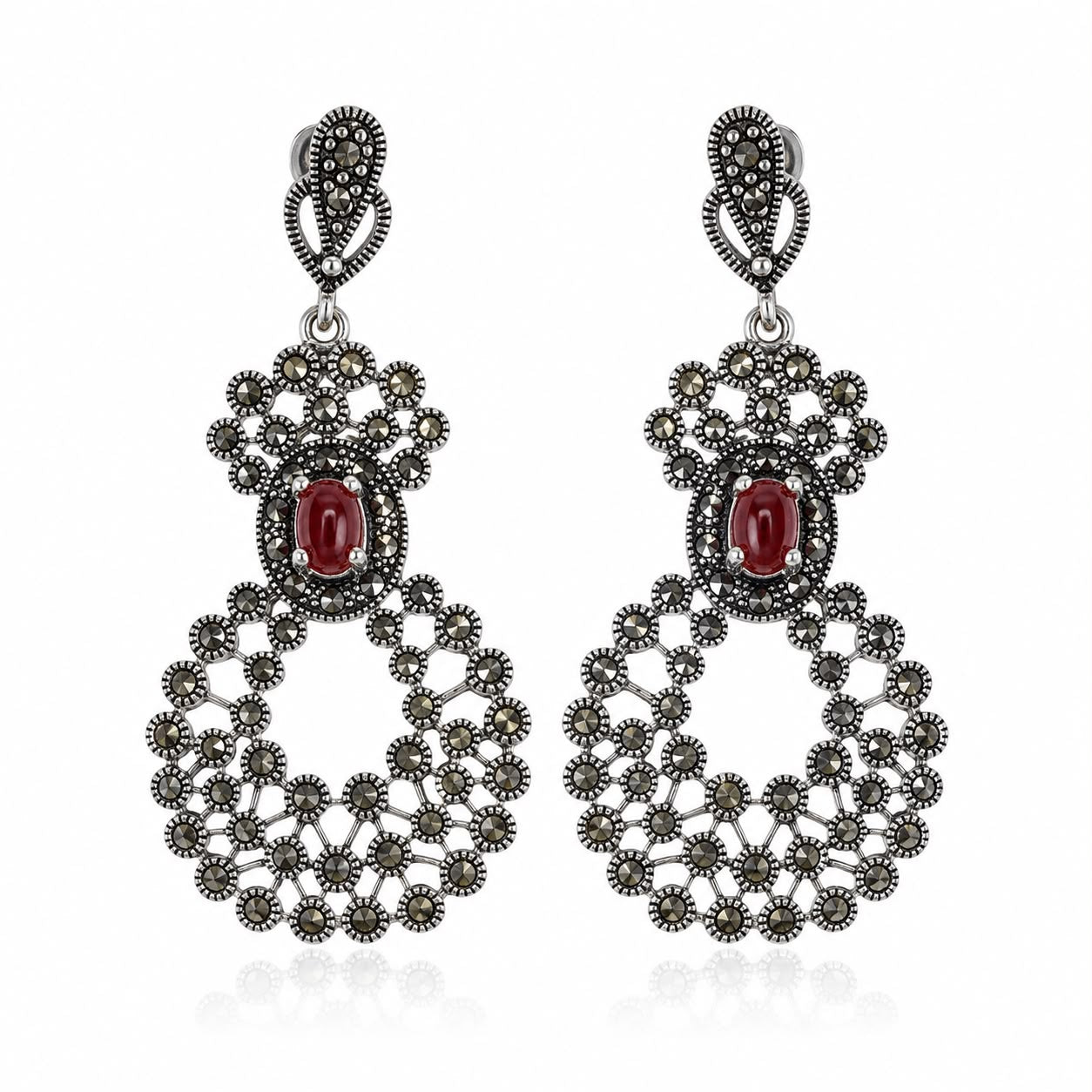 Red Vintage Chandelier Earrings