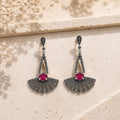 Red Fan Drop Earrings