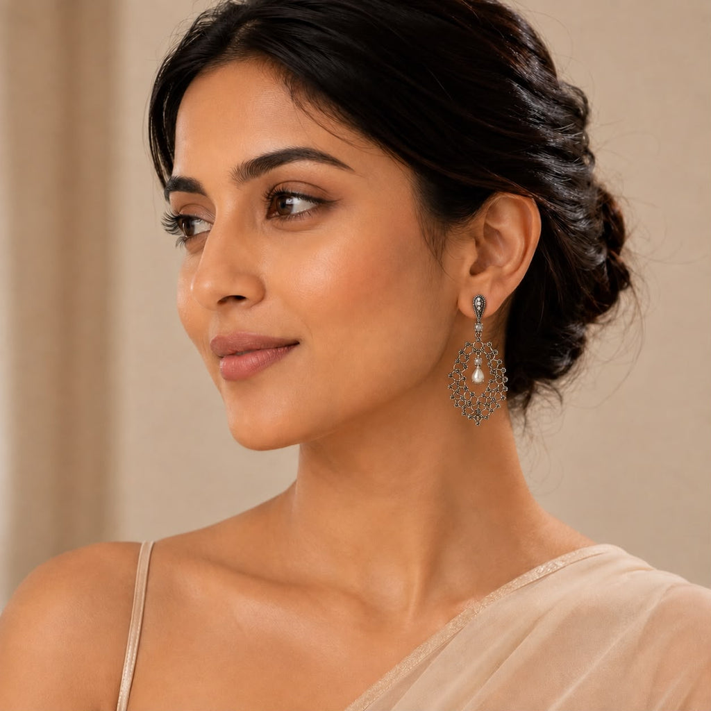 Pearl Lace Drop Earrings