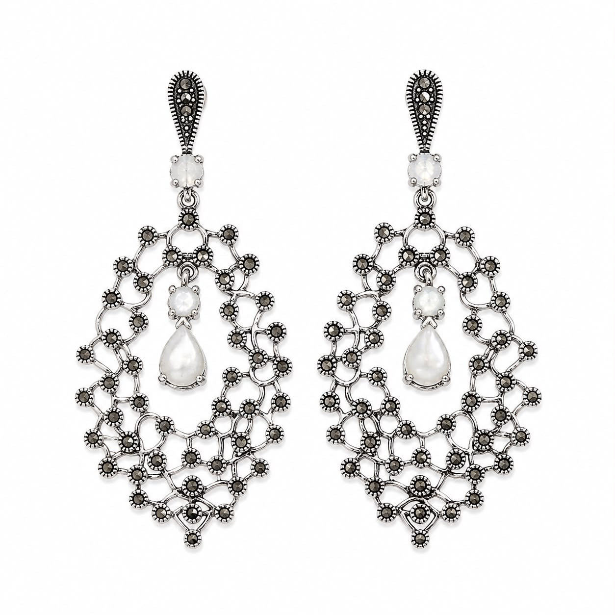 Pearl Lace Drop Earrings