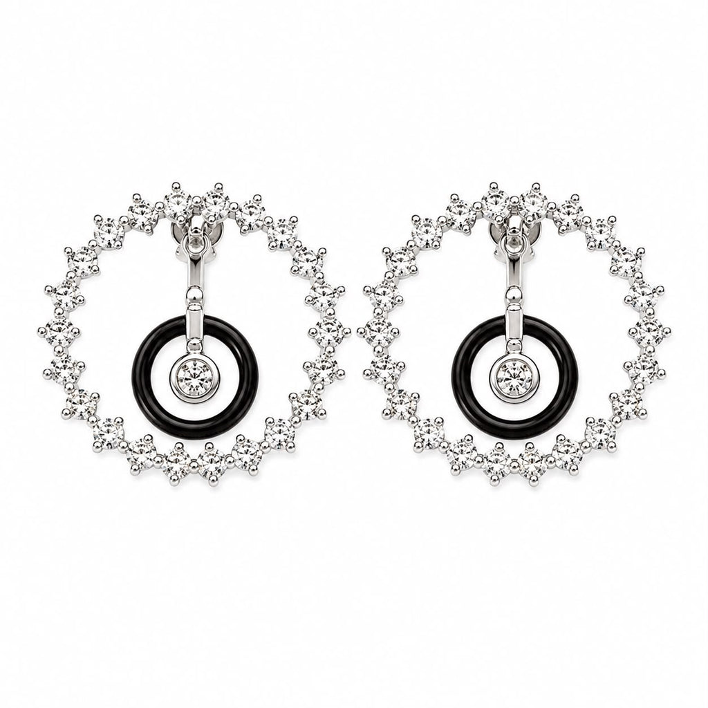 Black Halo Crystal Earrings