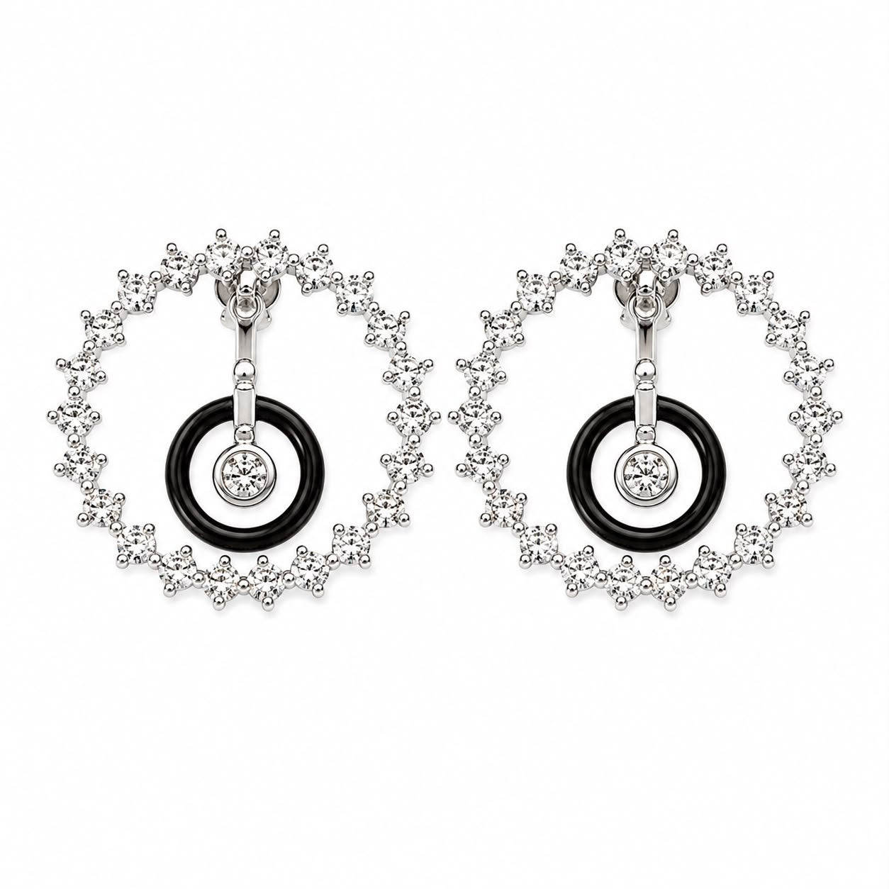 Black Halo Crystal Earrings