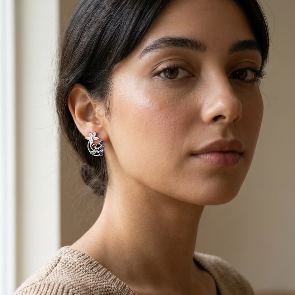 Multicolour Floral Vine Earrings