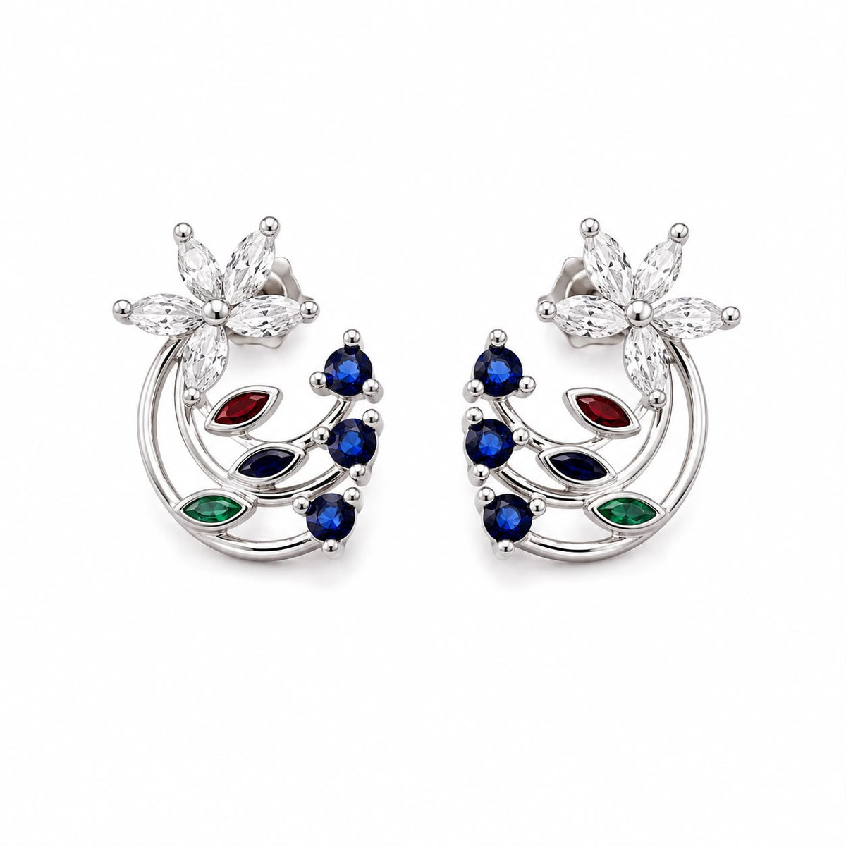 Multicolour Floral Vine Earrings