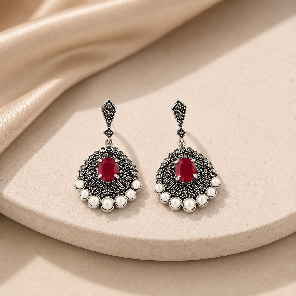 Red Pearl Heritage Earrings