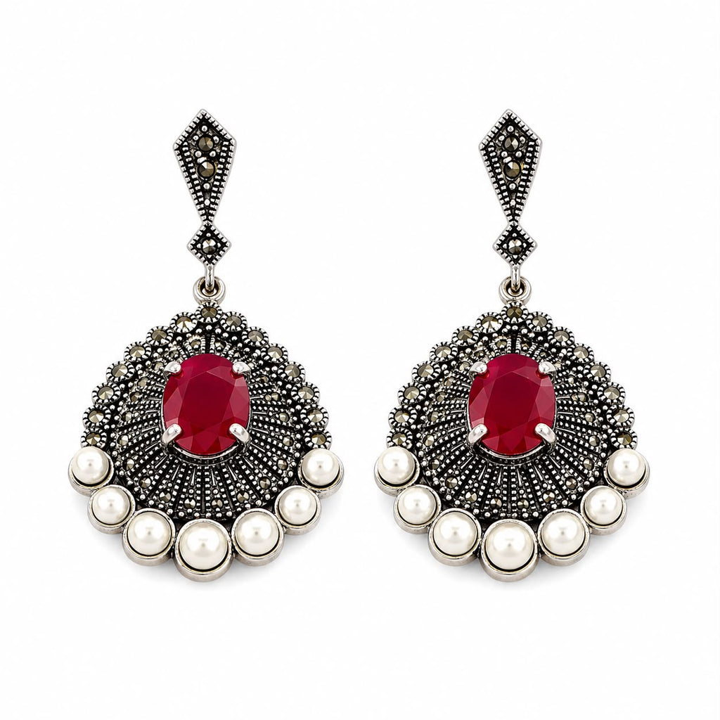 Red Pearl Heritage Earrings